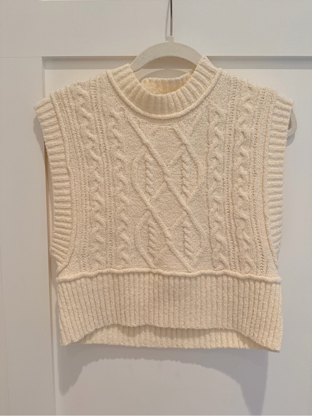 Free People Rowan Cream Cable Knit Sweater Vest - Picture 6 of 10